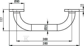 VITAL wall steel holder 300mm - NIV_041A